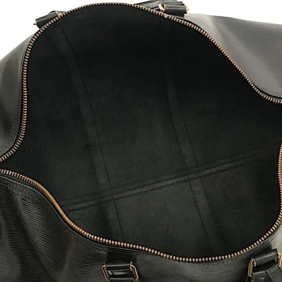 LOUIS VUITTON LV 50 Black Epi KeepAll Boston Weekend Travel Bag Duffle VI8911 - Picture 14 of 17